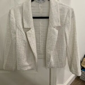 White Textured Women's Jacket